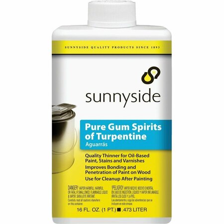 SUNNYSIDE 1 Pint Pure Gum Spirits Turpentine 87016